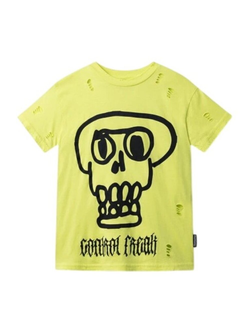 nununu Oversized Kooky Skull T-Shirt in Hot Lime